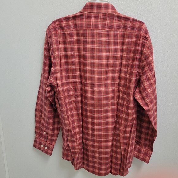 ENRO Long Sleeve NO-IRON Button Down SPORT SHIRT RUST XL 100 cotton NWT - Picture 3 of 5